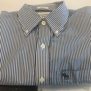 Abercrombie & Fitch Navy Striped Button-Down Shirt